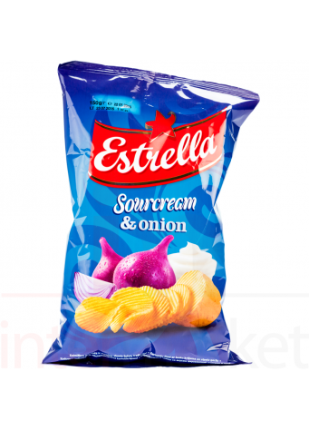 Bulvių traškučiai ESTRELLA sourcream & onion 130g